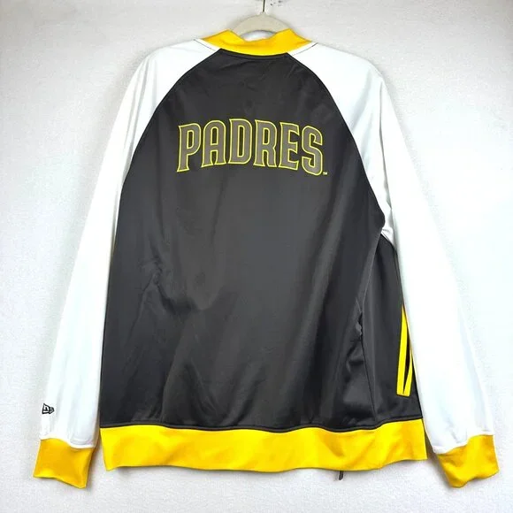 New Era MLB San Diego Padres Zip Bomber Jacket Mens Large Baseball Friar SD